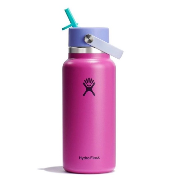 NWT Hydro Flask - 32oz Wide Mouth Flex Straw Holiday Punch limited edition! - Picture 3 of 5